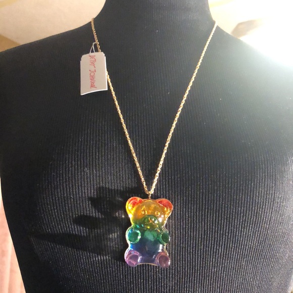 Sparkly Large Gummy Bear Slider Chain Long “Betsey Johnson” Necklace!!! 🐻 🐻 - Picture 13 of 17